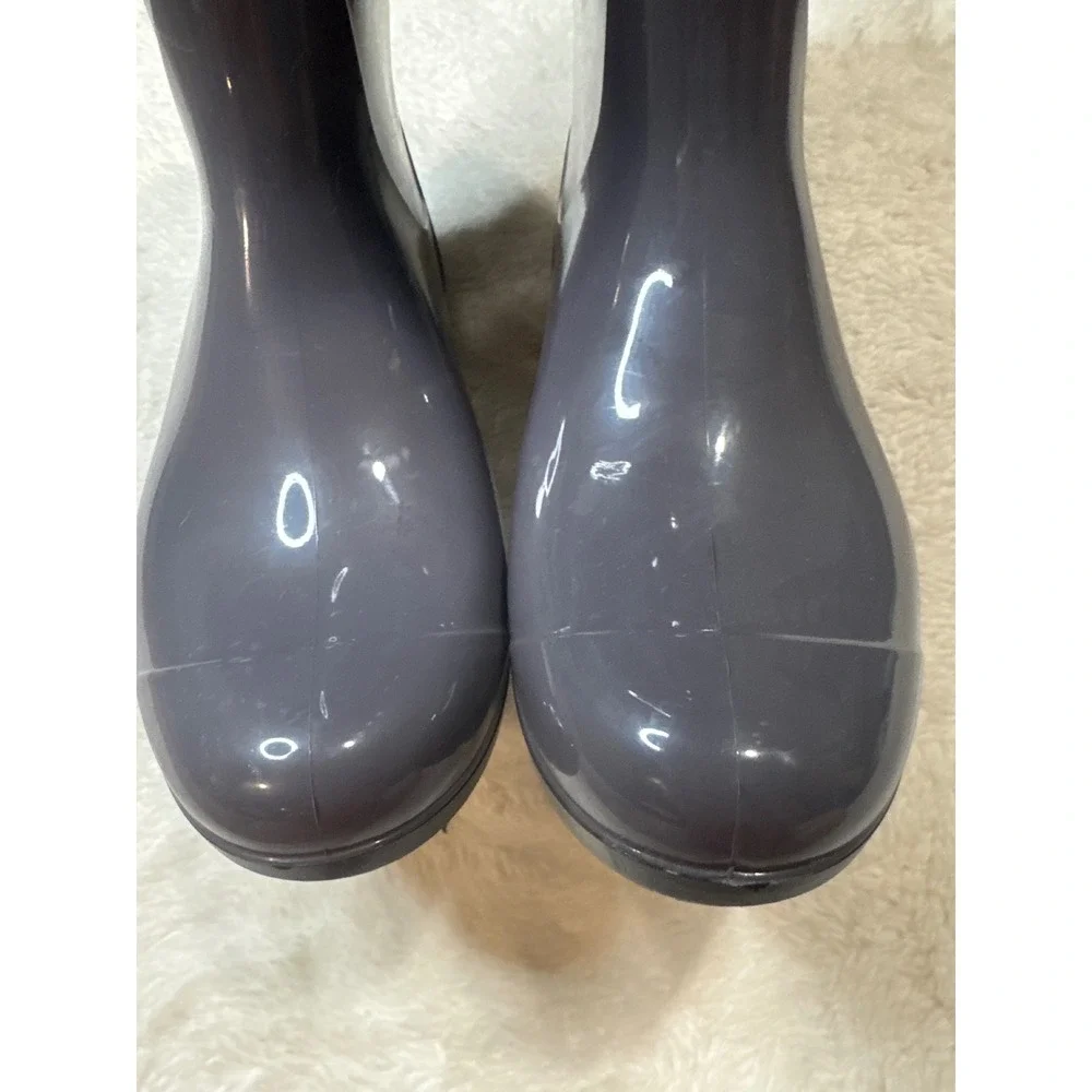 UGG Sienna Rain Boots Women Grey Good Waterproof Glossy Sherpa Lined